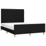 Bed frame with black fabric headboard 140x200 cm by , Beds and slatted bases - Ref: Foro24-3125302, Price: 230,01 €, Discount: %