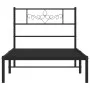 Bed frame with black metal headboard 90x200 cm by , Beds and slatted bases - Ref: Foro24-355260, Price: 62,69 €, Discount: %