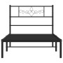 Estructura de cama con cabecero metal negro 90x200 cm de , Camas y somieres - Ref: Foro24-355260, Precio: 63,44 €, Descuento: %