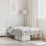 Metal bed frame with headboard and footboard white 90x200 cm by , Beds and slatted bases - Ref: Foro24-355327, Price: 79,59 €...