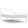 Metallbettgestell mit Kopf- und Fußteil weiß 90x200 cm von , Betten und Lattenroste - Ref: Foro24-355327, Preis: 79,59 €, Rab...