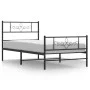 Bed frame with headboard and black metal footboard 80x200 cm by , Beds and slatted bases - Ref: Foro24-355276, Price: 71,14 €...