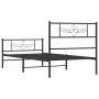 Bed frame with headboard and black metal footboard 80x200 cm by , Beds and slatted bases - Ref: Foro24-355276, Price: 71,14 €...