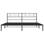 Bettgestell mit schwarzem Metallkopfteil 200x200 cm von , Betten und Lattenroste - Ref: Foro24-355274, Preis: 111,56 €, Rabat...
