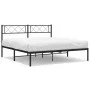 Bed frame with black metal headboard 150x200 cm by , Beds and slatted bases - Ref: Foro24-372279, Price: 93,67 €, Discount: %