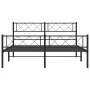 Estructura de cama cabecero y estribo metal negro 160x200 cm de , Camas y somieres - Ref: Foro24-372298, Precio: 113,24 €, De...
