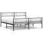 Black metal headboard and footboard bed frame 200x200 cm by , Beds and slatted bases - Ref: Foro24-372302, Price: 123,47 €, D...