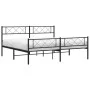 Black metal headboard and footboard bed frame 200x200 cm by , Beds and slatted bases - Ref: Foro24-372302, Price: 123,47 €, D...