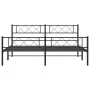 Black metal headboard and footboard bed frame 200x200 cm by , Beds and slatted bases - Ref: Foro24-372302, Price: 123,47 €, D...