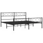 Black metal headboard and footboard bed frame 200x200 cm by , Beds and slatted bases - Ref: Foro24-372302, Price: 123,47 €, D...