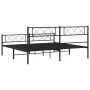 Black metal headboard and footboard bed frame 200x200 cm by , Beds and slatted bases - Ref: Foro24-372302, Price: 123,47 €, D...