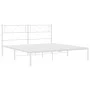 Estructura de cama de metal con cabecero blanca 120x190 cm de , Camas y somieres - Ref: Foro24-372323, Precio: 84,54 €, Descu...