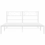 Estructura de cama de metal con cabecero blanca 120x190 cm de , Camas y somieres - Ref: Foro24-372323, Precio: 84,54 €, Descu...
