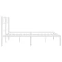 Estructura de cama de metal con cabecero blanca 120x190 cm de , Camas y somieres - Ref: Foro24-372323, Precio: 84,54 €, Descu...