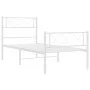 Metal bed frame with headboard and footboard white 80x200 cm by , Beds and slatted bases - Ref: Foro24-372335, Price: 68,03 €...