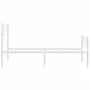 Metal bed frame with headboard and footboard white 80x200 cm by , Beds and slatted bases - Ref: Foro24-372335, Price: 68,03 €...