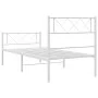 Metal bed frame with headboard and footboard white 80x200 cm by , Beds and slatted bases - Ref: Foro24-372335, Price: 68,03 €...