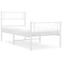 Estructura cama metal con cabecero y pie cama blanca 90x200 cm de , Camas y somieres - Ref: Foro24-372337, Precio: 70,07 €, D...