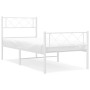 Metallbettgestell mit Kopf- und Fußteil weiß 90x200 cm von , Betten und Lattenroste - Ref: Foro24-372337, Preis: 73,52 €, Rab...