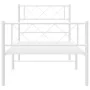 Estructura cama metal con cabecero y pie cama blanca 90x200 cm de , Camas y somieres - Ref: Foro24-372337, Precio: 70,07 €, D...