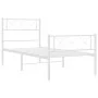 Metal bed frame with headboard and footboard white 90x200 cm by , Beds and slatted bases - Ref: Foro24-372337, Price: 70,07 €...
