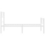 Metal bed frame with headboard and footboard white 107x203 cm by , Beds and slatted bases - Ref: Foro24-372340, Price: 75,42 ...