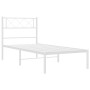 Bettgestell aus Metall mit weißem Kopfteil 75x190 cm von , Betten und Lattenroste - Ref: Foro24-372316, Preis: 62,23 €, Rabat...