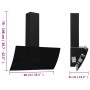 Schwarze Wand-Dunstabzugshaube aus gehärtetem Glas und Stahl, 90 cm von , Extraktoren - Ref: Foro24-51677, Preis: 224,30 €, R...
