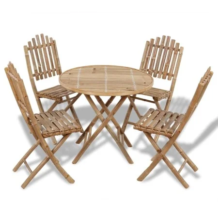 5-teiliges klappbares Garten-Ess-Set aus Bambus von vidaXL, Gartensets - Ref: Foro24-41497, Preis: 261,95 €, Rabatt: %