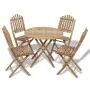 5-teiliges klappbares Garten-Ess-Set aus Bambus von vidaXL, Gartensets - Ref: Foro24-41497, Preis: 261,95 €, Rabatt: %
