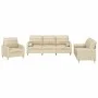 Sofa set with cushions 3 pieces cream fabric by , Sofas - Ref: Foro24-3201260, Price: 611,69 €, Discount: %
