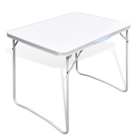 Mesita plegable para camping con estructura de metal, 80 x 60 cm