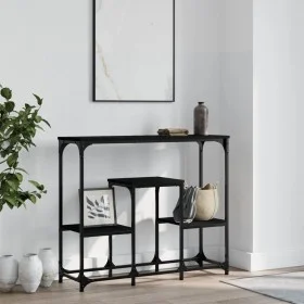 Black engineered wood console table 89.5x28x76 cm by , Side tables - Ref: Foro24-833383, Price: 52,67 €, Discount: %