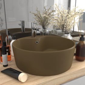 Luxurious washbasin with matte cream ceramic overflow 36x13 cm by , Sinks - Ref: Foro24-147040, Price: 48,84 €, Discount: %