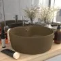 Luxuriöses Waschbecken mit Überlauf aus mattcremefarbener Keramik, 36 x 13 cm von , Sinkt - Ref: Foro24-147040, Preis: 48,47 ...