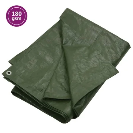 Green HDPE tarpaulin 180 g/m² 6x8 m by , Waterproof tarpaulins - Ref: Foro24-151539, Price: 59,63 €, Discount: %