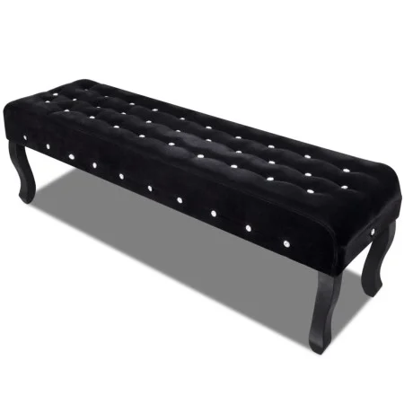 Schwarze Samtbank mit Kristallknöpfen von , Bänke für Hallen und Lager - Ref: Foro24-241263, Preis: 183,56 €, Rabatt: %