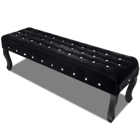 Schwarze Samtbank mit Kristallknöpfen von , Bänke für Hallen und Lager - Ref: Foro24-241263, Preis: 186,95 €, Rabatt: %