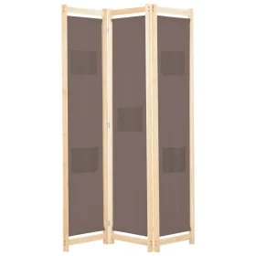 Divider screen with 3 brown fabric panels 120x170x4 cm by , Room dividers - Ref: Foro24-248179, Price: 51,70 €, Discount: %