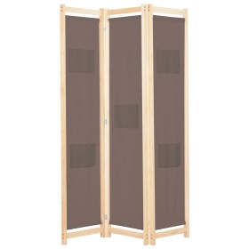 Trennwand mit 3 braunen Stoffbahnen 120x170x4 cm von , Raumteiler - Ref: Foro24-248179, Preis: 52,41 €, Rabatt: %