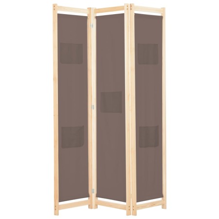 Trennwand mit 3 braunen Stoffbahnen 120x170x4 cm von , Raumteiler - Ref: Foro24-248179, Preis: 52,41 €, Rabatt: %