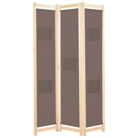 Trennwand mit 3 braunen Stoffbahnen 120x170x4 cm von , Raumteiler - Ref: Foro24-248179, Preis: 51,70 €, Rabatt: %