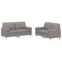 Sofa set with cushions 2 pieces taupe gray fabric by , Sofas - Ref: Foro24-3201297, Price: 452,29 €, Discount: %