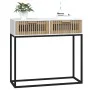 White iron and plywood console table 80x30x75 cm by , Side tables - Ref: Foro24-352103, Price: 99,06 €, Discount: %