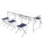 Adjustable folding camping table with 6 stools 180x60 cm by vidaXL, camping furniture - Ref: Foro24-41329, Price: 103,41 €, D...