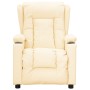 Sillón de masaje elevable cuero sintético crema
