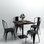 Dark ash square MDF and steel bistro bar table 80x80x75 cm by , Kitchen and dining tables - Ref: Foro24-245611, Price: 158,23...