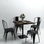 Dark ash square MDF and steel bistro bar table 80x80x75 cm by , Kitchen and dining tables - Ref: Foro24-245611, Price: 146,92...