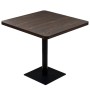 Dark ash square MDF and steel bistro bar table 80x80x75 cm by , Kitchen and dining tables - Ref: Foro24-245611, Price: 158,23...