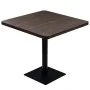 Dark ash square MDF and steel bistro bar table 80x80x75 cm by , Kitchen and dining tables - Ref: Foro24-245611, Price: 146,92...